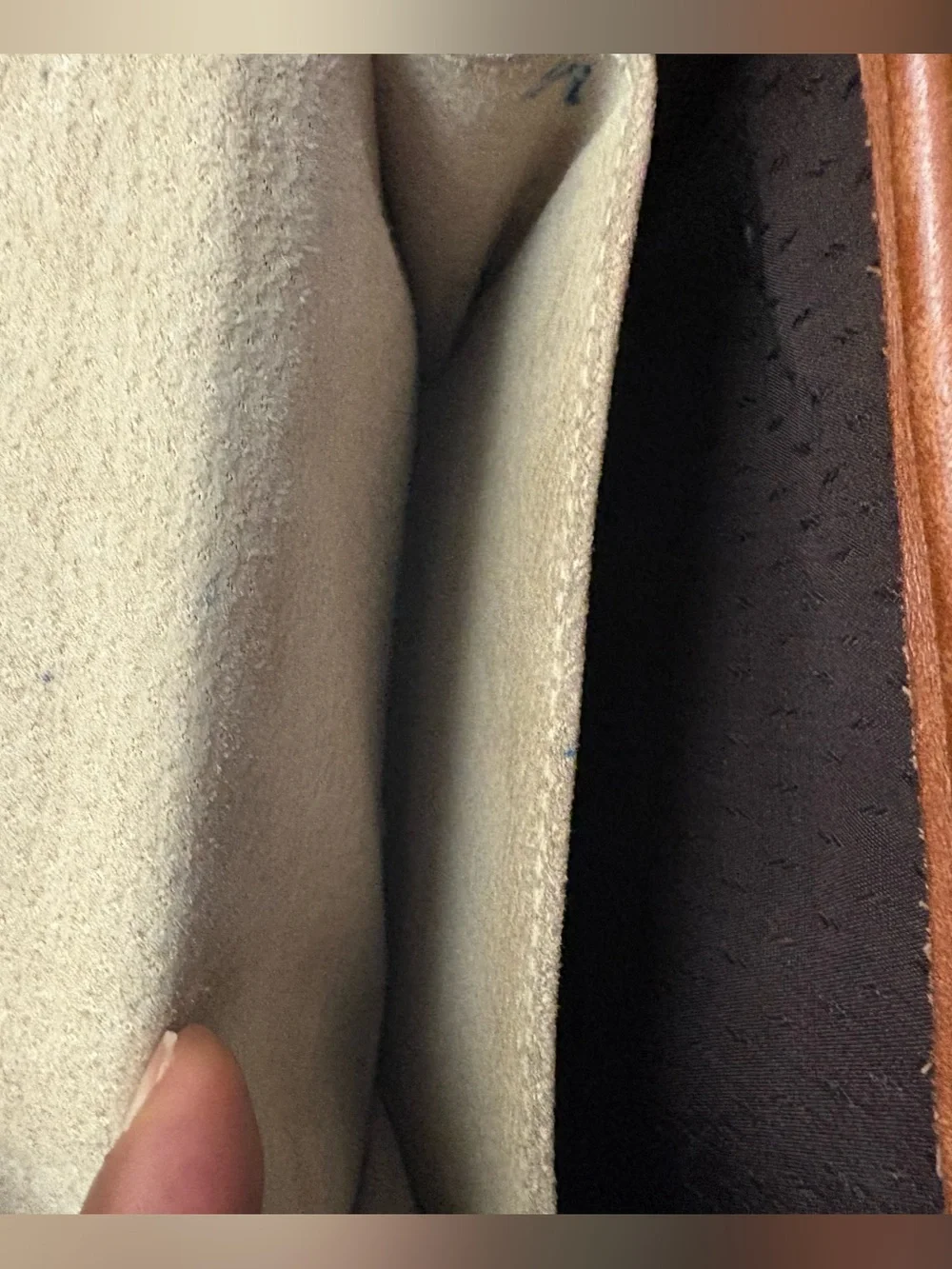 Unbranded brown leather handle crossbody bag